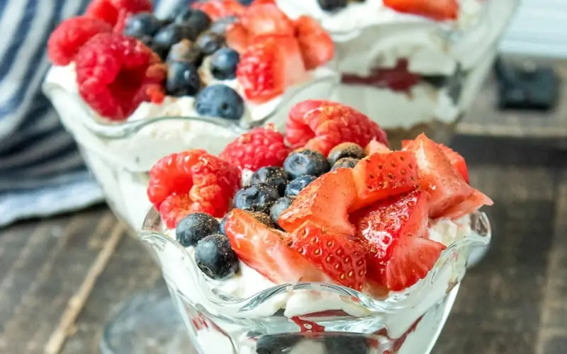 Greek yogurt coverd in berries