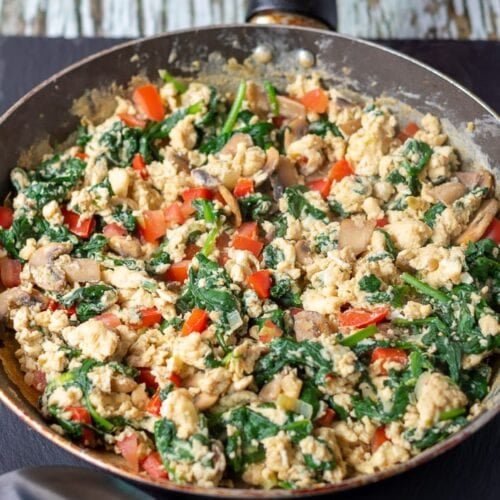 Scrambled egg whites with mixed vegetables